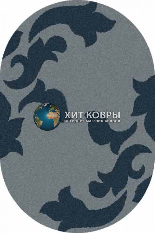 Российский ковер  овальный Platinum t620 голубой бирюзовый